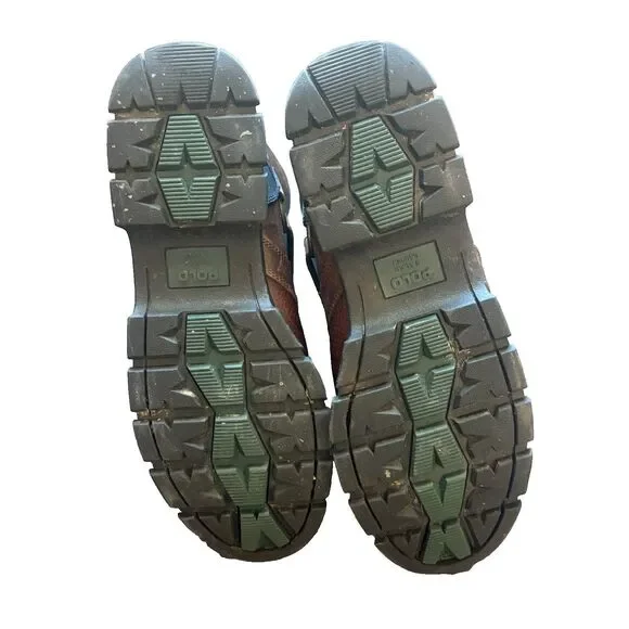 Polo Ralph Lauren Boots Conquest Hi III Mens 13D Brown Zip Leather Mid Calf - Picture 6 of 7